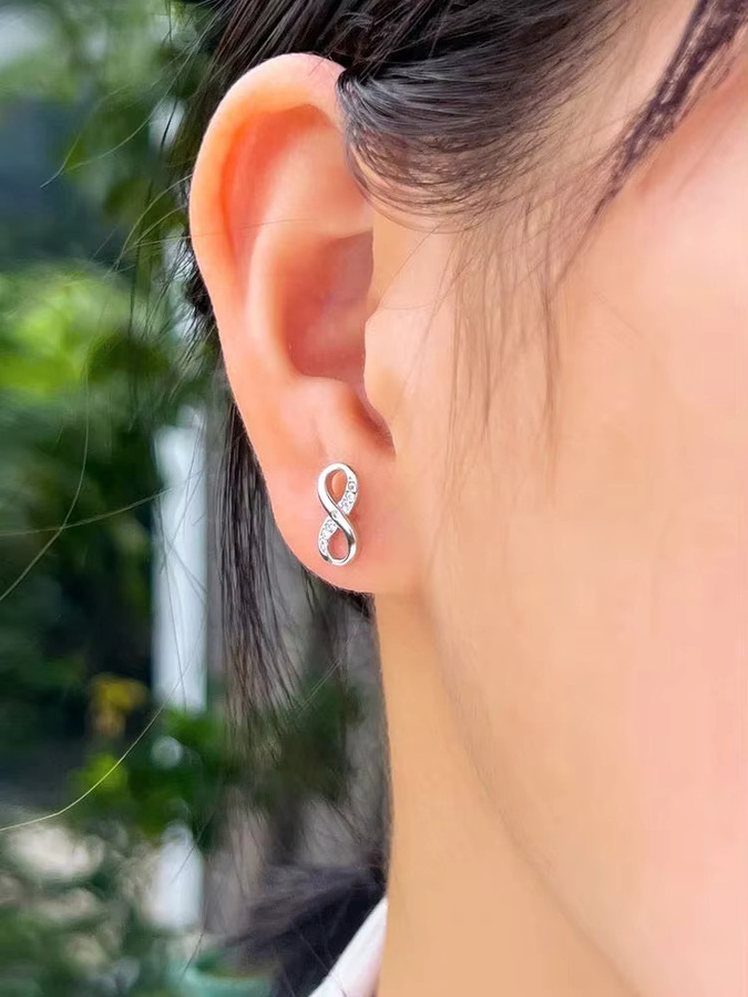 CWWZircons Ohrstecker, 925 Silber, Zirkonia, Damen - Bild 5