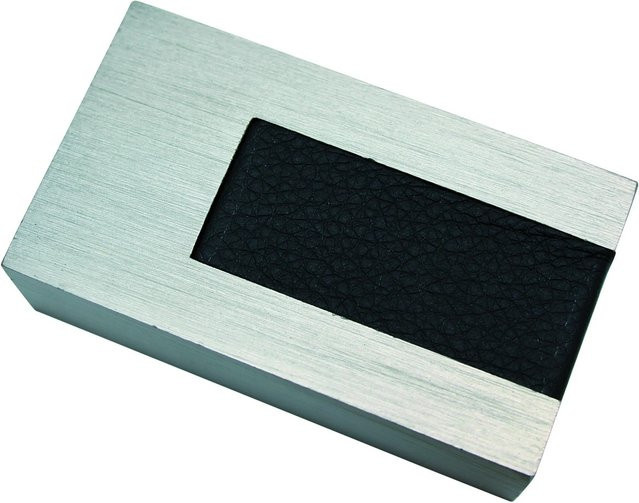 Gardinia Endstück Luxor Stripe für Schienen aus Aluminium, Stahl-gebürstet/Schwarz, 2er Pack - Bild 1