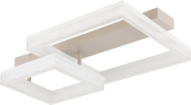Globo Lighting Deckenleuchte MARLENNE in Weiß und Beige aus Metall und Kunststoff mit LED, B/T/H: 33 x 33 x 53 cm - Bild 1