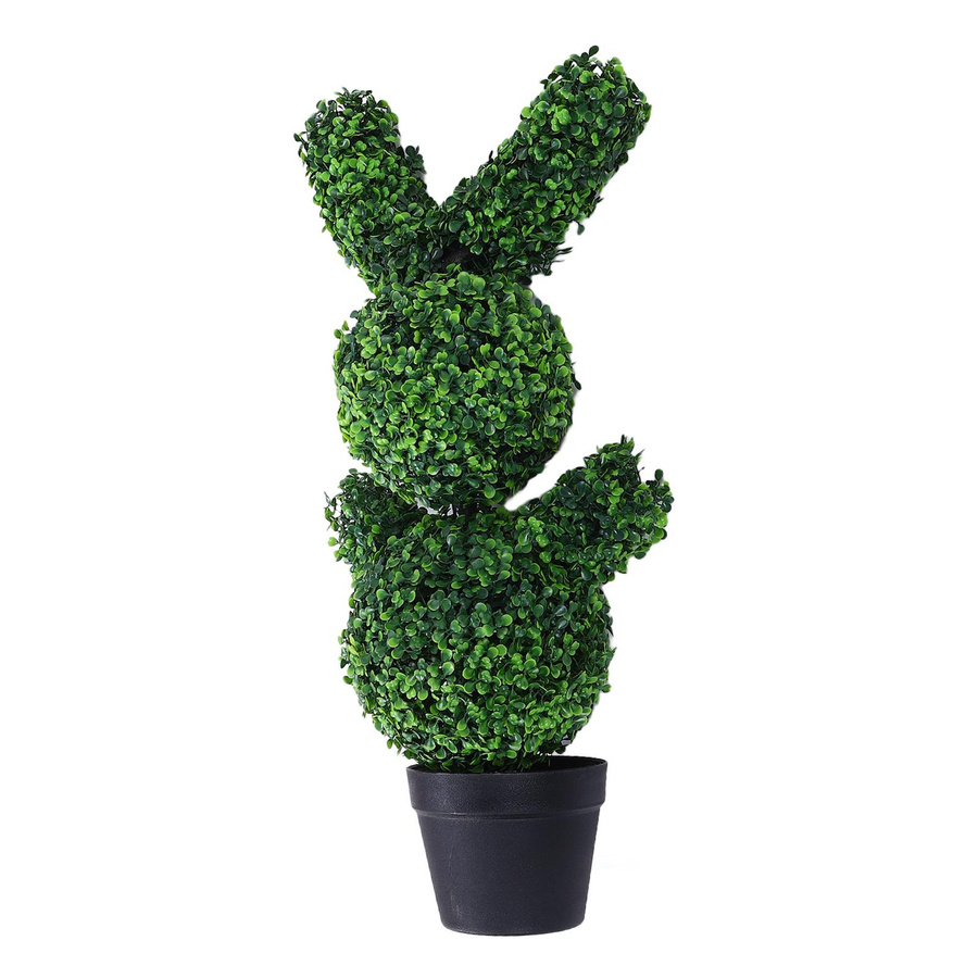 Künstlicher Hasen-Formschnittbaum von Sportssss mit Lichterkette in Grün, Höhe: 90 cm - Bild 2