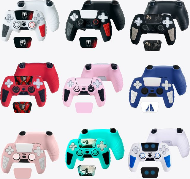 Rutschfeste Silikon Soft Protector Aufkleber für Sony DualSense 5 PS5 Controller in Multicolour - Bild 1