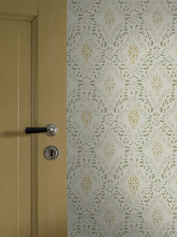 Boråstapeter Wallpaper Kvarnholmen 8056 Vlies Tapete mit Ornamenten in Grün/Hellgrün im schwedischen Landhausstil - Bild 2