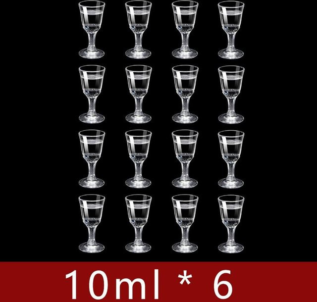 6er Set Mini Schnapsgläser für Sake und Baijiu, transparent, 10 ml - Bild 1
