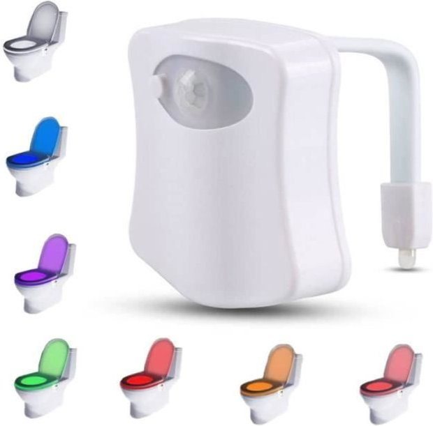 AUTREMENT LED Nachtlicht für WC und Badezimmer mit Bewegungssensor, 8 Farben, Design Contemporain, Weiß - Bild 1