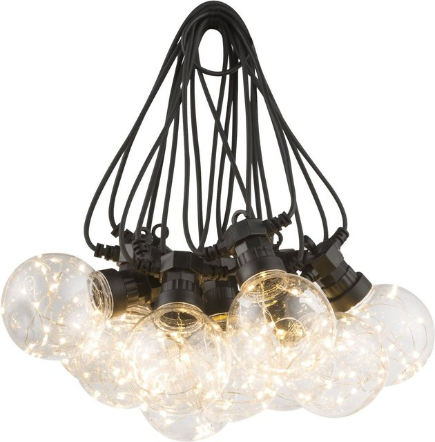 Globo LED-Lichterkette Almaga 10-flammig Schwarz für Außenbereich und Garten mit warmweißem Licht - Bild 1