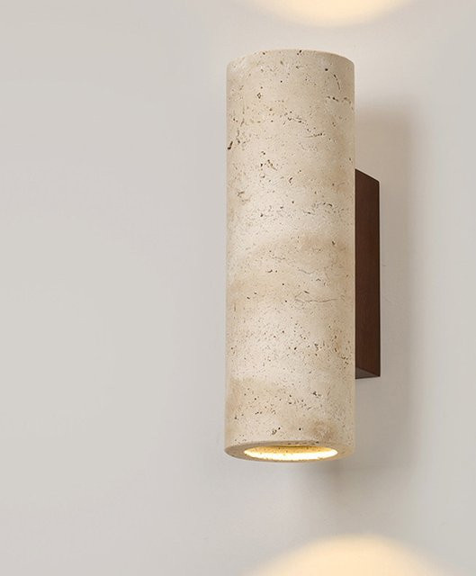 Feiyunlux LED Wandleuchte aus Stein in Beige und Gelb für Schlafzimmer, Wohnzimmer und Treppenhaus - Bild 1