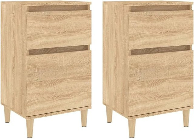 vidaXL Nachttische 2er Set Sonoma-Eiche braun B/T/H: 40 x 35 x 70 cm - Bild 1