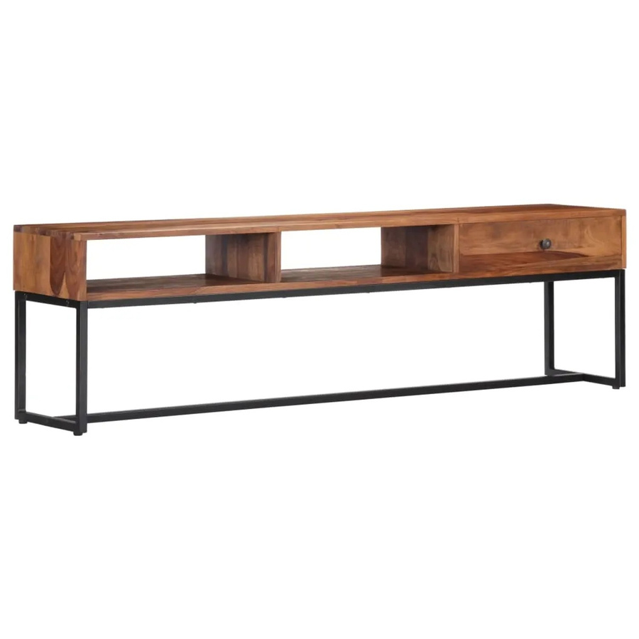vidaXL TV-Schrank aus Akazie-Massivholz im Vintage-Stil, braun/schwarz, B: 160 cm, T: 30 cm, H: 45 cm - Bild 2