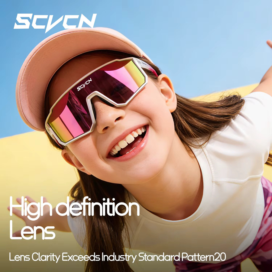 SCVCN Sportsonnenbrille Kinder, Vollrand, Kunststoff, silver, black - Bild 4
