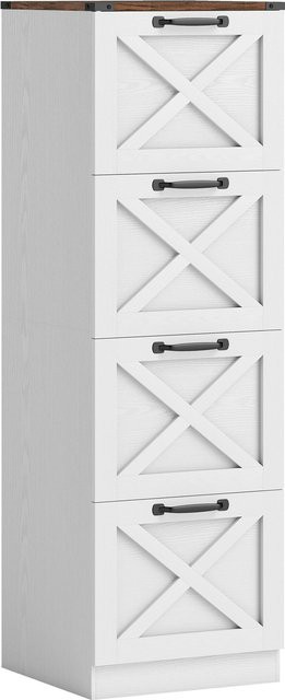 HOMCOM Schubladenschrank für Schreibtisch mit 4 Schubladen und Druckerablage in Weiß, B/T/H: 40 x 40 x 131 cm - Bild 1