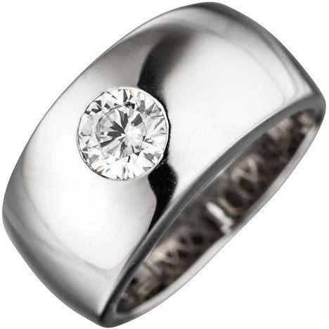 Colfem Ring 925 Silber, Zirkonia, Damen, Ringgröße 58 - Bild 1