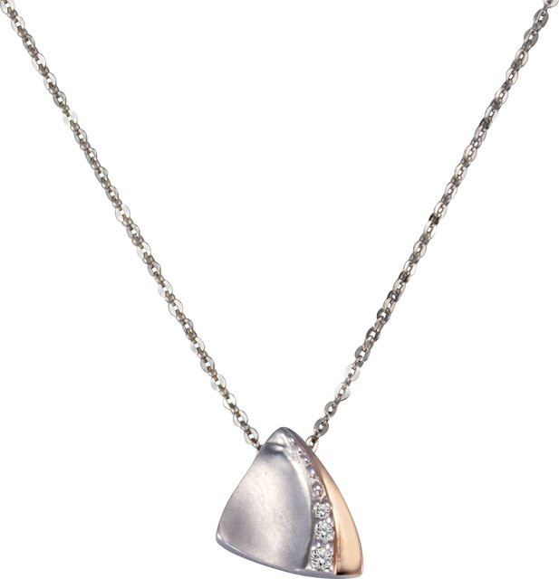 Zeeme Halskette 925 Silber, zweifarbig, Zirkonia weiß, Damen - Bild 1
