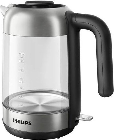 Philips Series 5000 Wasserkocher aus Edelstahl und Glas in Silber, Schwarz und Transparent mit 1,7 l Fassungsvermögen - Bild 1