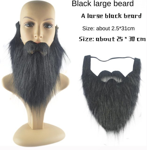 DIY Kostüm Bart Lang Flauschig, Cosplay Kostüm Requisiten, Schwarz - Bild 1