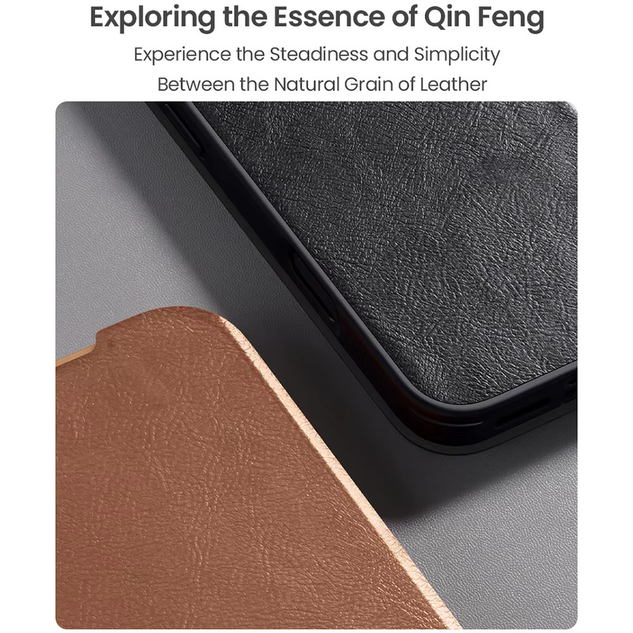 NILLKIN Qin Pro Leder Flip Cover Hülle mit Kartenfach und Kameraschutz für iPhone 17 Pro Max und iPhone 17 Pro in Schwarz - Bild 3