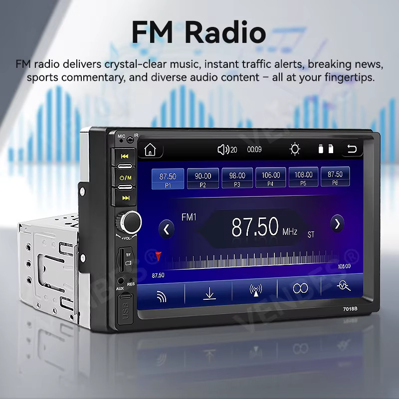 VENBES 7 Zoll Autoradio mit Bluetooth, Mirrorlink und Rückfahrkamera in Schwarz - Bild 5