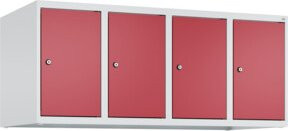 C+P Aufsatzschrank 7035/3003 mit Zylinderschloss und 4 Abteilen, Farbe: Lichtgrau/Rubinrot, B/T/H: 50 x 120 x 50 cm - Bild 1