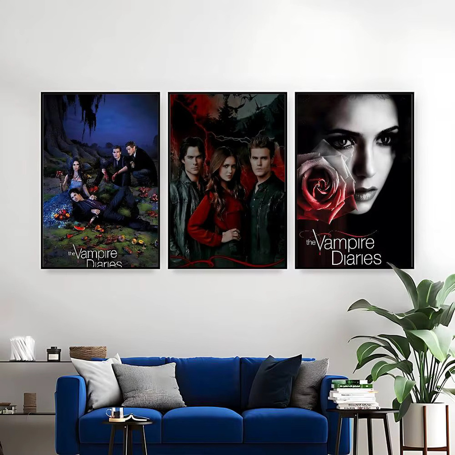 The Vampire Diaries Cartoon-Poster Retro Wandkunst in Multicolour B/H/T: 20 x 20 x 0,15 cm - Bild 5
