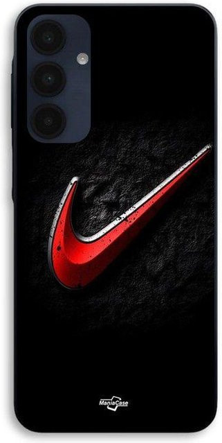 Maniacase Schutzhülle für Samsung Galaxy A16 mit Nike Logo in Rot auf schwarzem Hintergrund - Bild 1