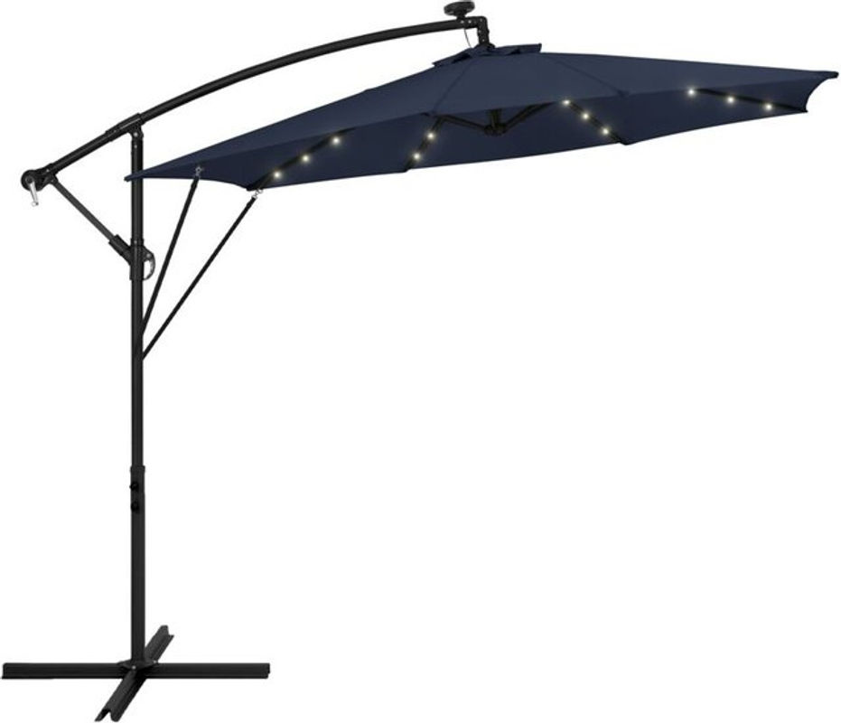ML-Design Ampelschirm Navy Blau mit LED-Solar, 360 Grad drehbar, Durchmesser: 300 cm - Bild 2