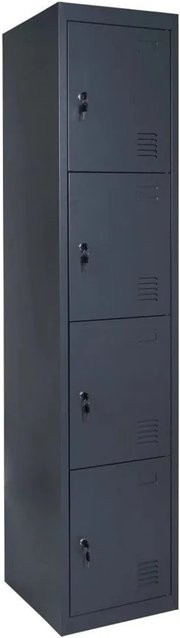 MCW Schließfach Preston T163 Schließfachschrank aus Metall in Anthrazit, H x B x T: 180 x 38 x 45 cm - Bild 1