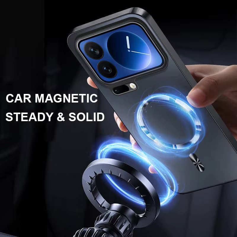 AG Magnetische Matte Silikonhülle für Xiaomi in Blau, Stoßfeste Schutzhülle aus Silikon und hartem PC - Bild 3