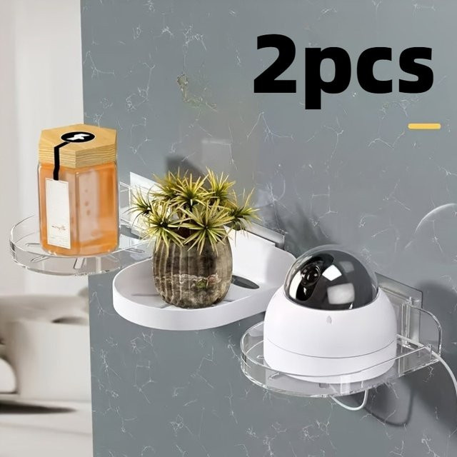 YOCITY 2er-Set Kamera Halterung ohne Bohren, Wandmontage mit Selbstkleber, Farbe: Weiß, geeignet für Sicherheitskameras und Babyphone - Bild 1