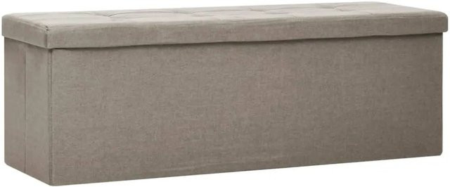 vidaXL Faltbare Sitzbank mit Stauraum in Taupe Leinenoptik, B/T/H: 110 x 38 x 38 cm - Bild 1