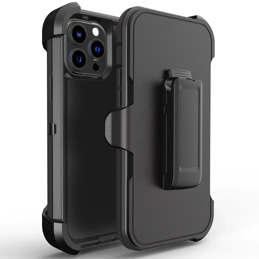 Ott-Box 3-in-1 Panzer-Schutzhülle Heavy-Duty Militär-Grade mit Gürtelclip für iPhone 17 Pro Max, 16 Air, 15, 14, 13, 12, 11 in Schwarz oder Blau - Bild 3