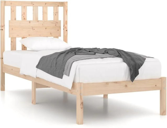 vidaXL Massivholzbett aus Kiefer in Rustikalem Design, B/T/H: 90 x 190 cm - Bild 1