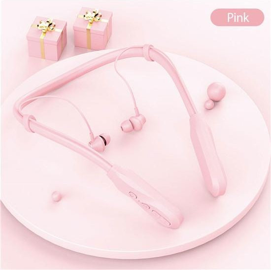 Hadley Stereo-In-Ear-Kopfhörer mit hängendem Hals, kabelloses Bluetooth-Headset für Sport, Rosa, 1000-mAh-Akku - Bild 1