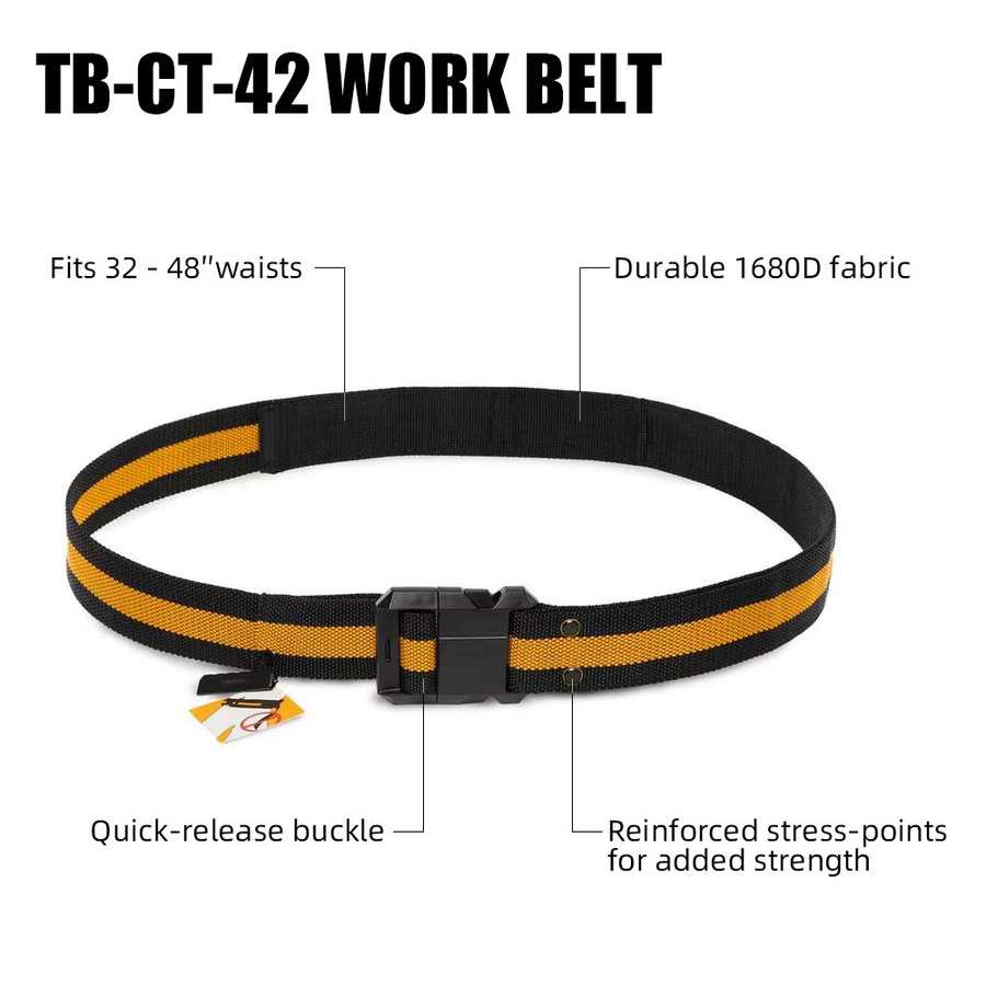 TOUGHBUILT TB-CT-42 Robuster Werkzeuggürtel mit anpassbarer Länge für Elektriker und Tischler, kompatibel mit ClipTech-Beuteln - Bild 2