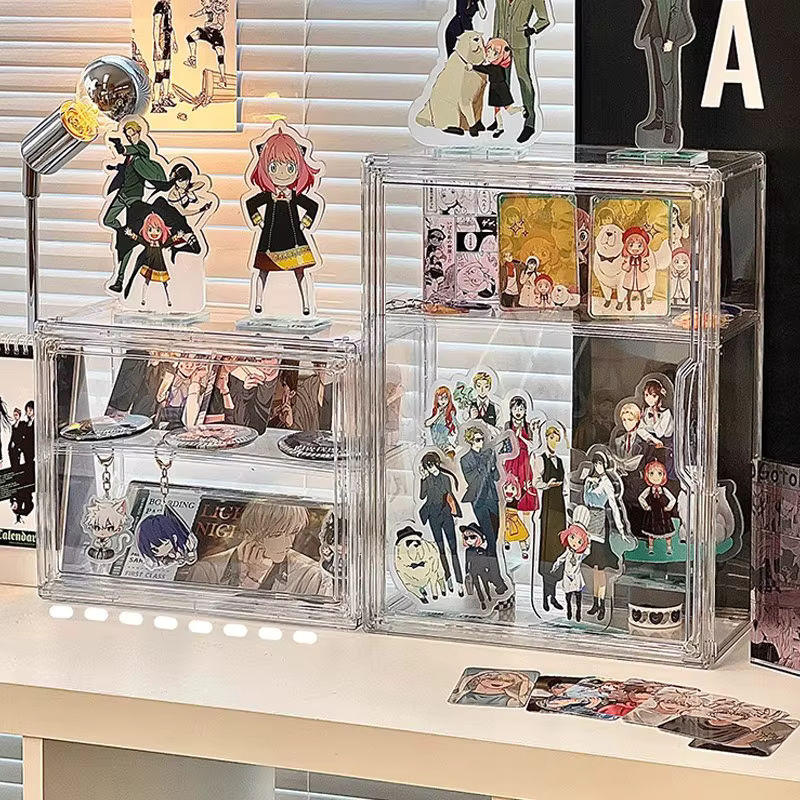 Transparente Aufbewahrungsbox aus Kunststoff für Anime-Figuren und Blindboxen, rechteckiges Präsentationsregal in modernem Design - Bild 4