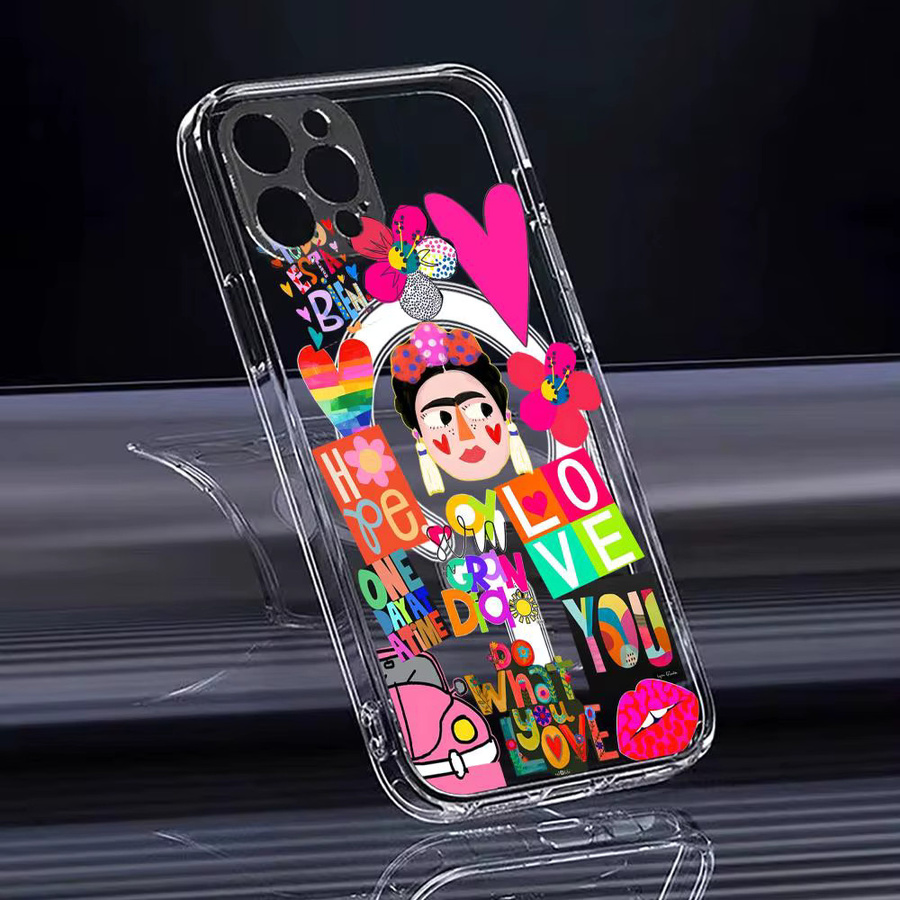 Frida Kahlo Design Handyhülle für iPhone 12 bis 17 Pro Max Plus, magnetische transparente Schutzhülle in Kristallklar - Bild 4