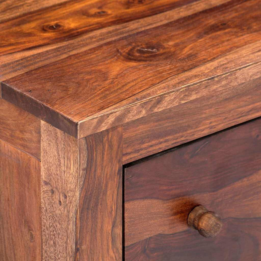 vidaXL Couchtisch aus Palisander-Massivholz in Braun mit Rautenmuster im Mid-century Design, B/T/H: 90 x 50 x 30 cm - Bild 4