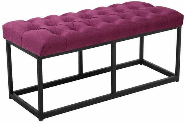TPFLiving Sitzbank Amor in Lila mit matt schwarzem Gestell, Breite: 100 cm - Bild 1