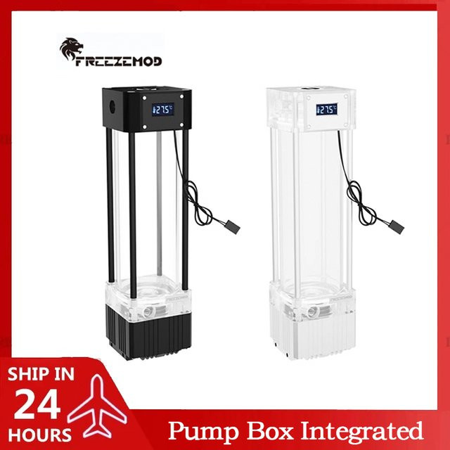 FREEZEMOD AIO-Pumpe und Reservoir mit Temperaturanzeige in Silber für PC-Wasserkühlsysteme - Bild 1
