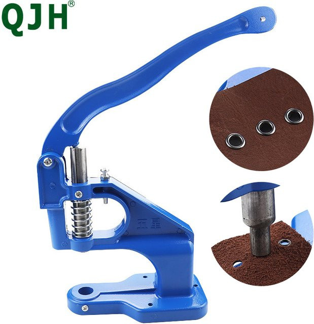QJH Handpresse Heavy Duty Ösen Tülle Maschine mit austauschbaren Matrizen in Blau - Bild 1