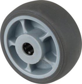 BS Rollen Ersatz-Rad aus Gummi in Grau, Durchmesser: 80 mm, Tragkraft: 100 kg, Achsdurchmesser: 12 mm, Nabenlänge: 40 mm - Bild 1