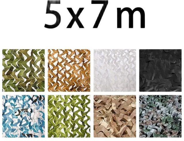 Verstärktes Wald Tarnnetz aus Polyester in Weiß, B x H: 5 x 7 m - Bild 1