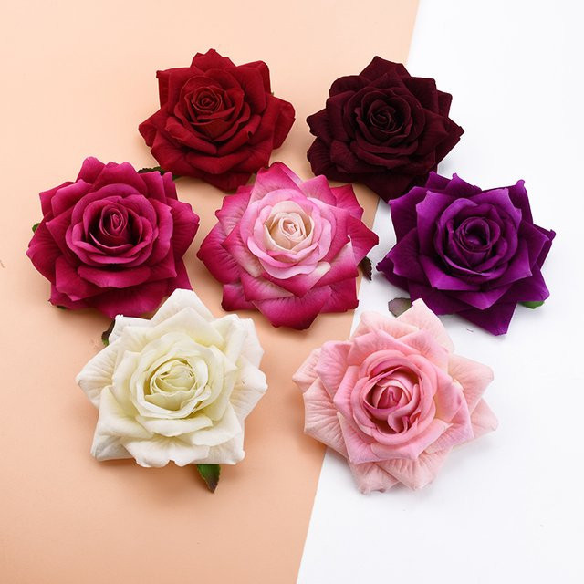 Künstliche Flanell-Rosen von smr in Multicolor für Hochzeit, Weihnachten und Scrapbooking - Bild 1
