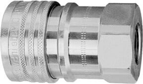 Riegler Hydraulikkupplung Serie B aus vernickeltem Messing, G 1/4 IG, NW 6,3, Farbe Silber - Bild 1