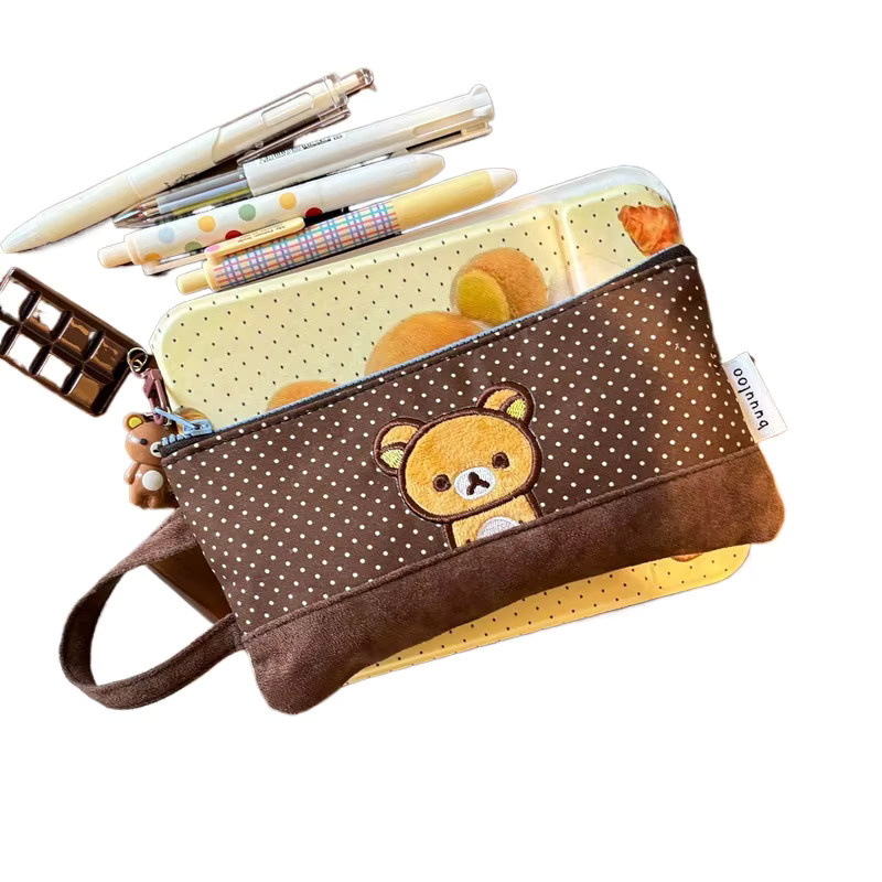 Buuuloo Rilakkuma Federmäppchen mit Stickerei und großem Fassungsvermögen im Kawaii-Design für Teenager und Mädchen - Bild 4