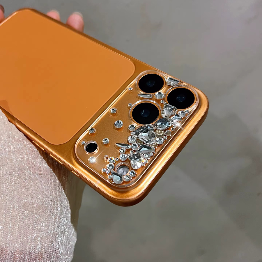YLUOYI Kameralinsen-Schutz aus gehärtetem Glas mit Strass-Verzierung für iPhone 17 Pro Max, Transparent/Weiß - Bild 2