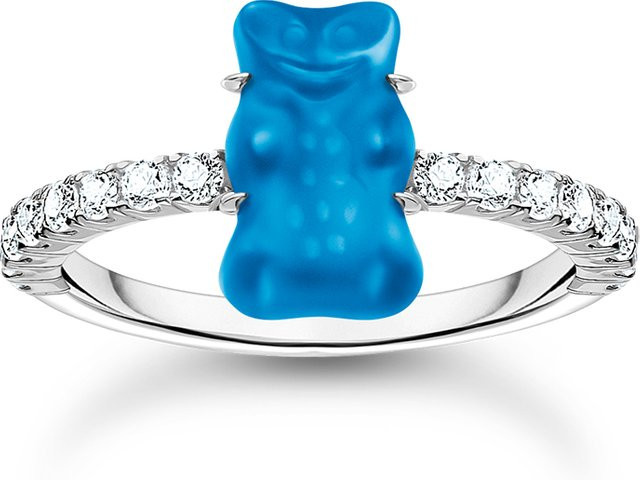 Thomas Sabo Ring 925 Silber, blauer Goldbär, Damen - Bild 1