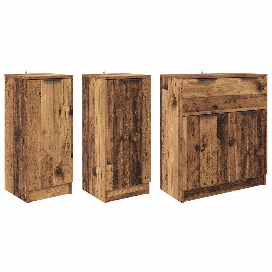 vidaXL Sideboard 3-teilig aus Holzwerkstoff in Braun für Wohnzimmer und Esszimmer B/T/H: 180 x 30 x 70 cm - Bild 2