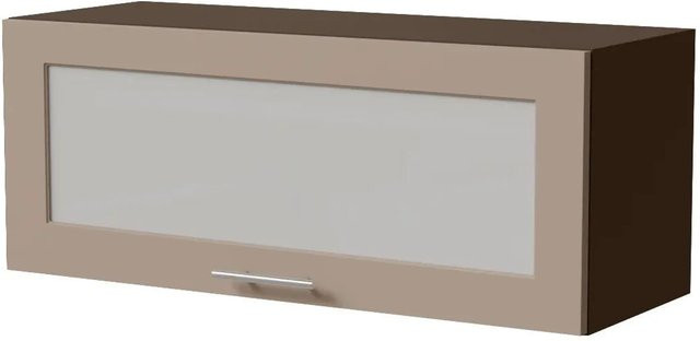 Feldmann-Wohnen Klapphängeschrank Brerra W4BS/90 WKF Lava Graubeige Matt mit Glastüren und Soft-Close, B/T/H: 90 x 32,5 x 36 cm - Bild 1