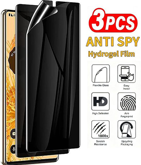 2 Stück Google Pixel 9, 9a, 10 Pro XL und 9 Pro Anti Spy Hydrogel Displayschutzfolie für Privatsphäre - Bild 1