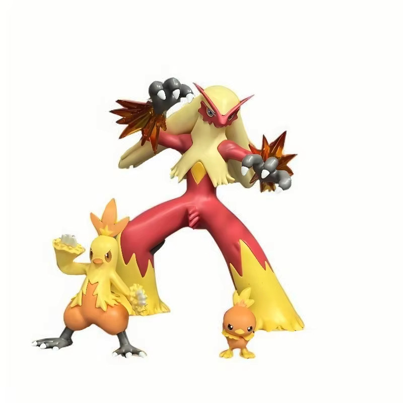 Bandai Pokemon Blaziken Evolutionary Group Actionfiguren, PVC-Sammlungsmodelle, Mehrfarbig - Bild 3