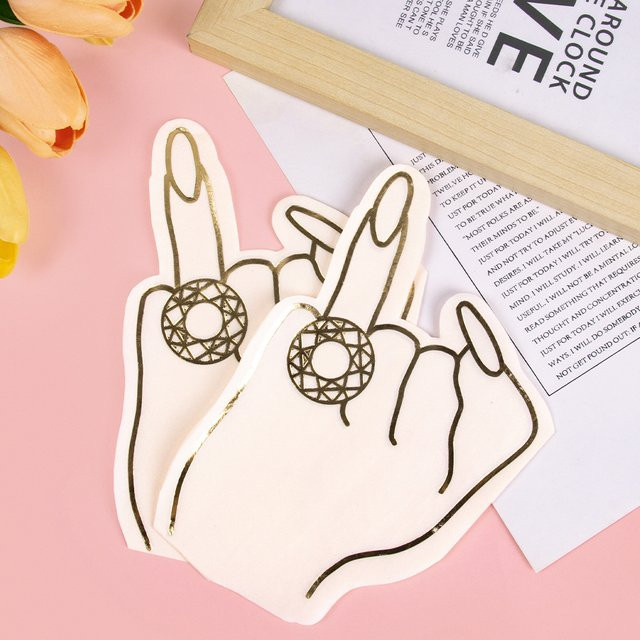 WEIGAO Papierservietten mit Diamant-Ring-Motiv für die Bachelorette Party, 20 Stück - Bild 1